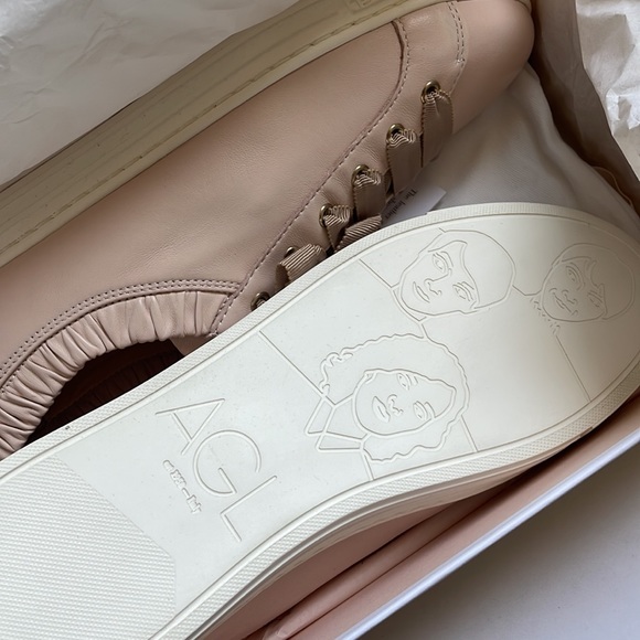 NIB AGL made in Italy Penny gorgeous pink soft leather sneakers - Picture 4 of 7